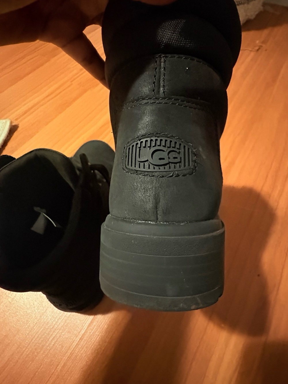 UGG Black Lace-Up Nubuck Ankle Boot